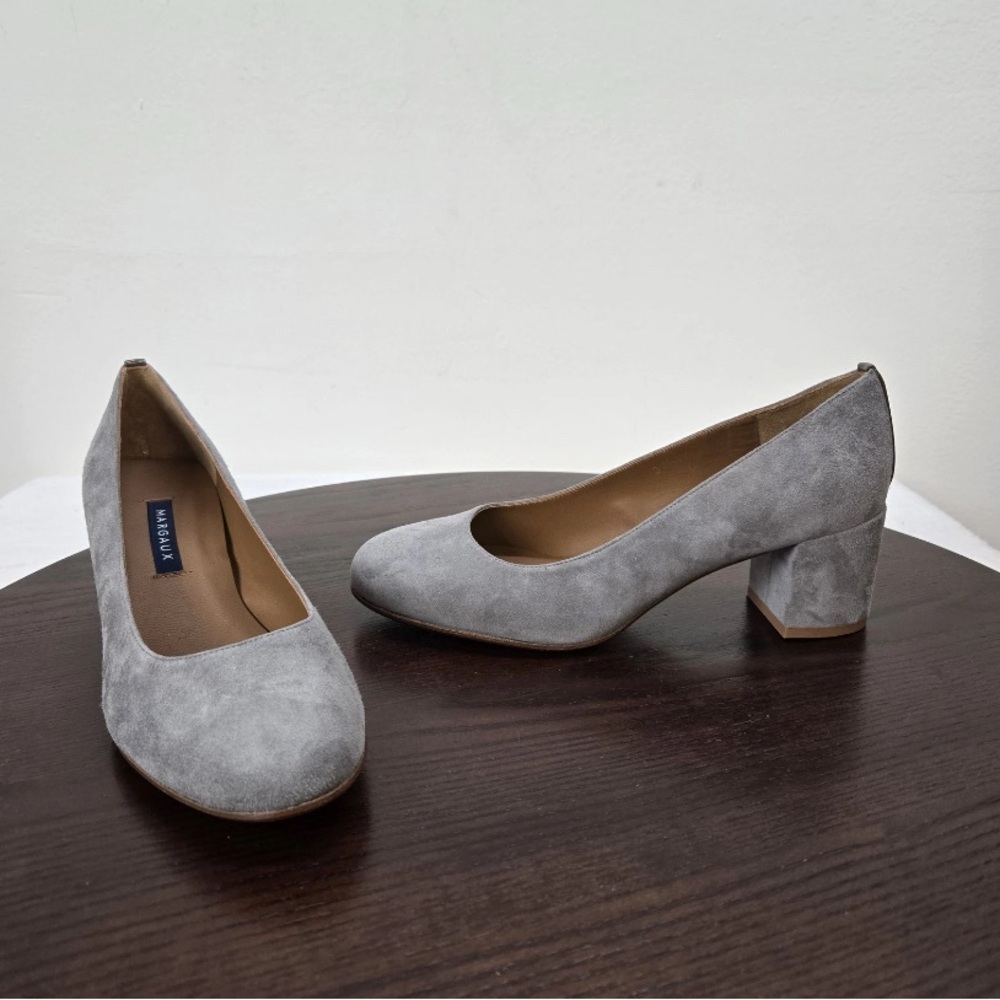 Margaux Gray Suede Heels